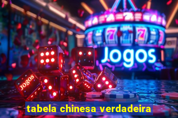 tabela chinesa verdadeira